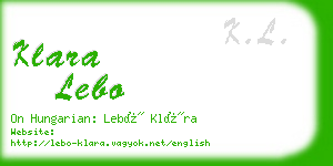 klara lebo business card